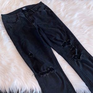PAIGE Distressed Black Skinny Jeans